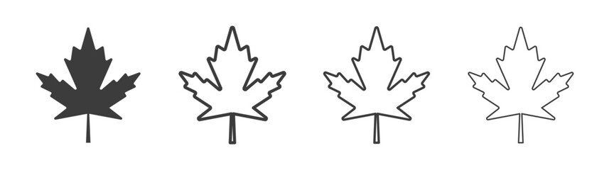 Fototapeta premium Autumn leaf canadian icon. flat stroke linear simple trend modern logotype design