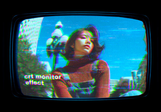 Retro CRT Monitor Photo Effect