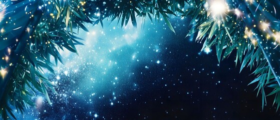 Tanabata bamboo and starry sky.