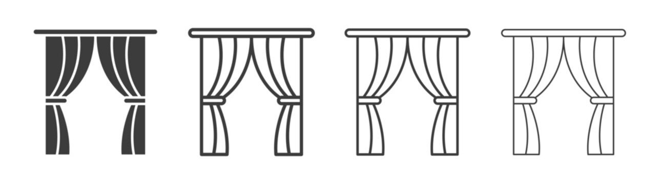 Curtain icon. flat stroke linear simple trend modern logotype design