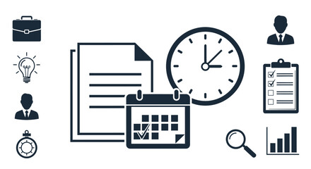 Survey and feedback icons for customer experience analysis