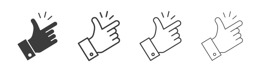 Fototapeta premium Finger snapping icon. flat stroke linear simple trend modern logotype design