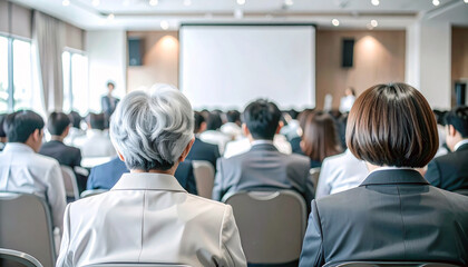 セミナー会場に集まる大勢の人々