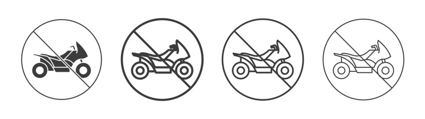 Fototapeta premium No all terrain vehicle signs. flat stroke linear simple trend modern logotype design