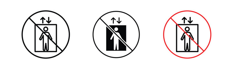 No elevator signs. flat stroke linear simple trend modern logotype design © Win