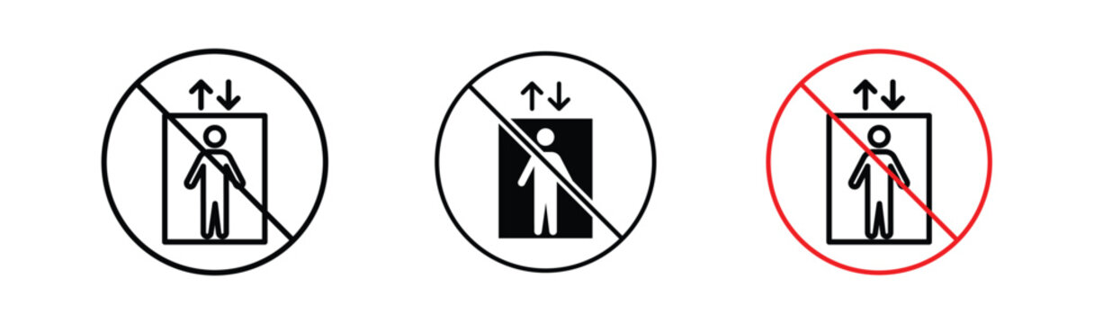 No elevator signs. flat stroke linear simple trend modern logotype design