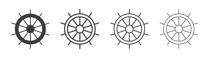 Ship wheel icon. flat stroke linear simple trend modern logotype design © Win