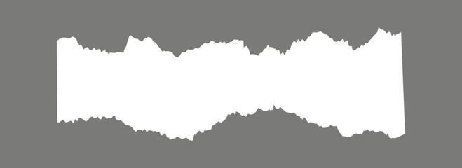 Torn paper frame background. White blank sheet wallpaper with jagged edges. Ripped grunge element bundle for poster, text box, banner. Modern