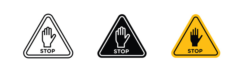 Obraz premium Stop security signs. flat stroke linear simple trend modern logotype design