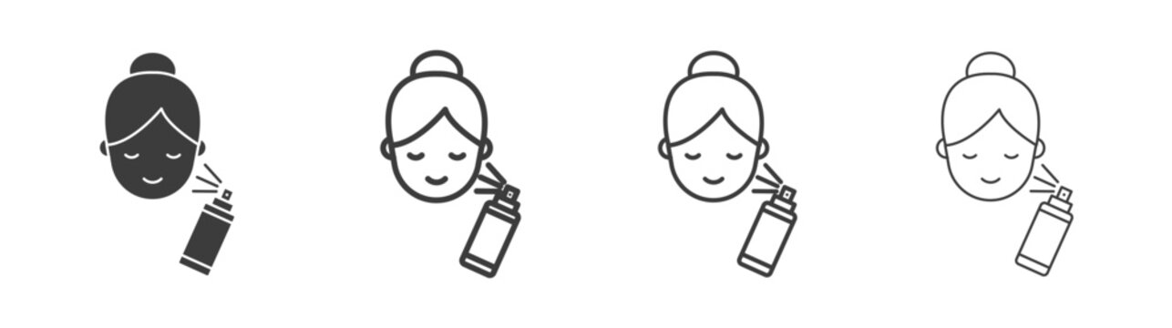 Spray on face icon. flat stroke linear simple trend modern logotype design