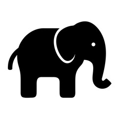 Fototapeta premium A simple and elegant silhouette of an african elephant standing on a plain background
