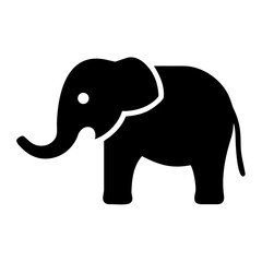 Fototapeta premium A simple and elegant silhouette of an african elephant standing on a plain background