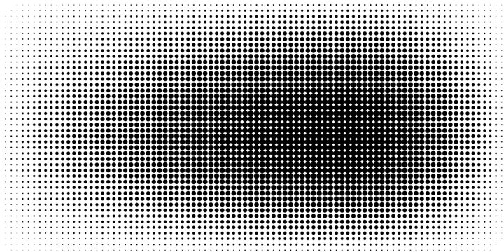 Dotted gradient vector illustration, white and black halftone background, horizontal dotted lines