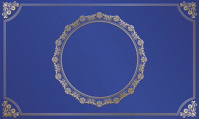 紺色と金色のフレーム背景素材