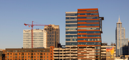 Downtown Raleigh during sunset, seen from the Boylan street bridge. © Spencer