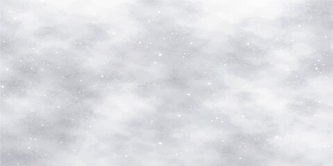 Beautiful fluffy white clouds and snowflakes drift across a bright blue sky background creating a serene nature texture of summer air and heavenly atmosphere © DreamLoom