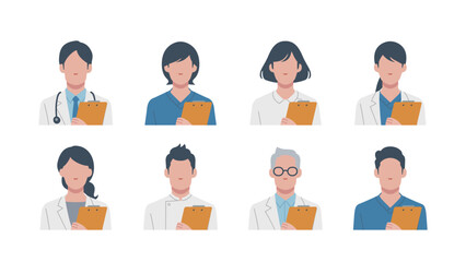 vector illustration of a healthcare worker holding a clipboard