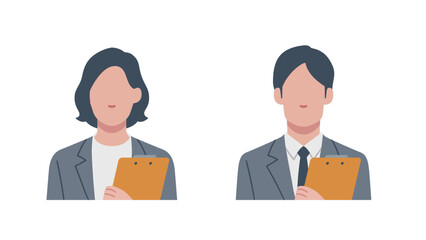 vector illustration of a business person holding a clipboard