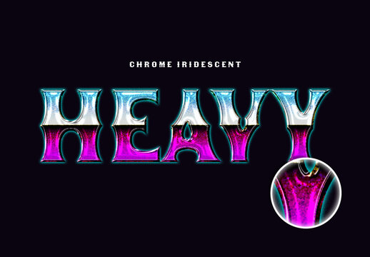 Heavy Metal Chrome Text Effect