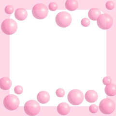 Pink Bubble Frame Background with Copy Space