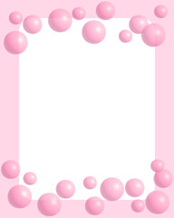 Pink Bubble Frame Background with Copy Space