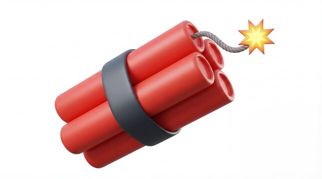 Dynamite Sticks with Burning Fuse: A Dangerous Explosive Illustration.
