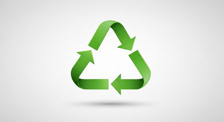 Obraz premium Green Recycling Symbol on White Background
