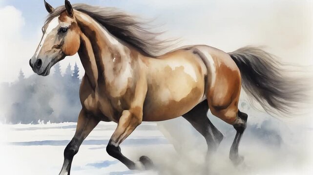 animation de grand cheval courant