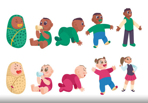 Baby Growth Illustration Design Set