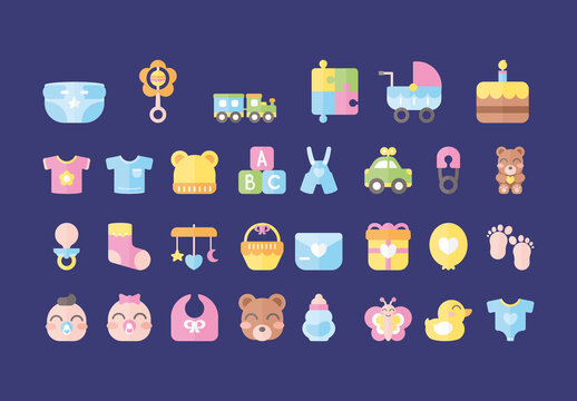 Baby Shower Icon Set