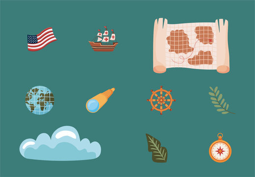 Columbus Day Design Set