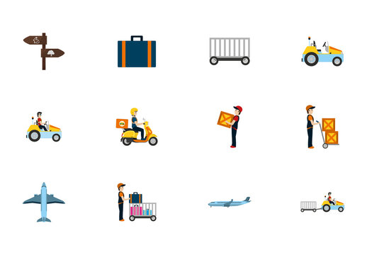 Flat Logistics And Delivery Vector Set