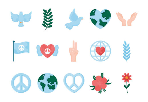 Peace Symbol Illustration Set
