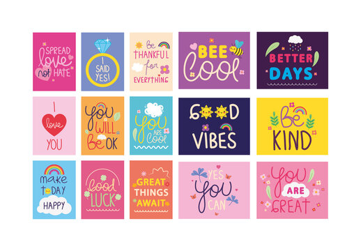 Positive Quotes Mini Poster Set