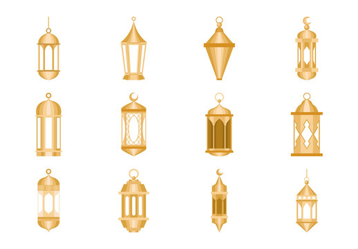 Ramadan Lamp Illustration Set