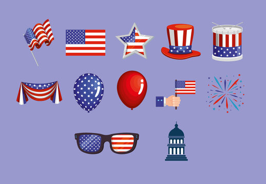 President Day Illustration Design Set