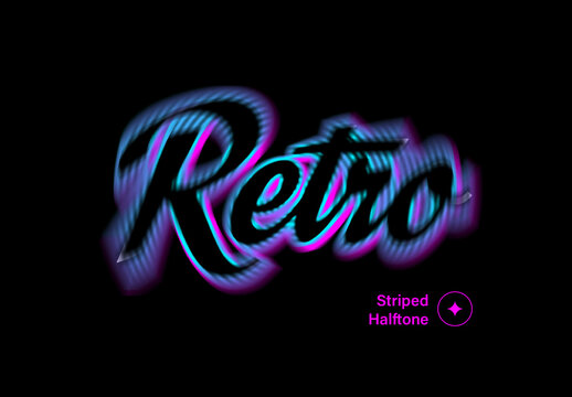 Blur Striped Script Text Effect
