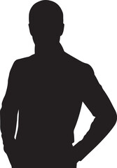 Silhouette of a person standing with arms crossed black