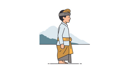 Fototapeta premium Man in Traditional Attire.
