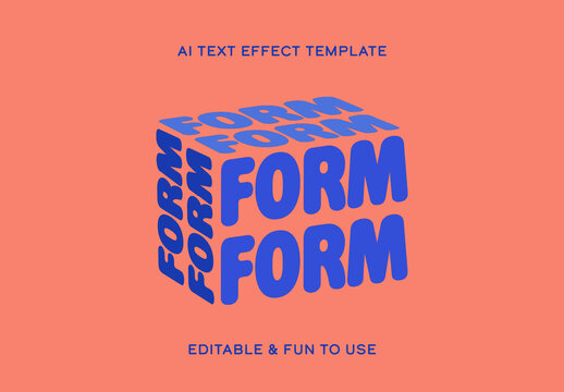 Rounded Extruded Cube Text Effect