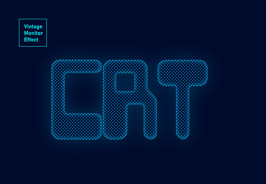 Dotted CRT Monitor Pixel Text Effect