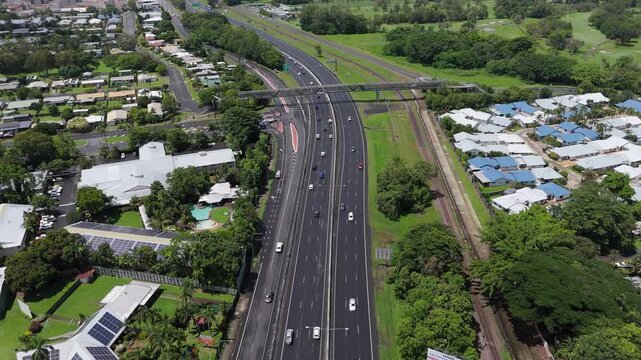 Bruce Highway Multi-Lane Traffic Aerial