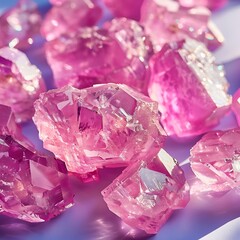 Radiant pink crystals capturing light