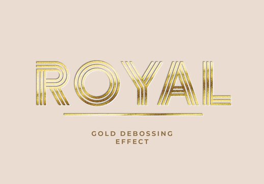 Gold Debossing Text Effect