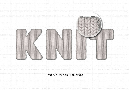 Wool Knitted Text Effect
