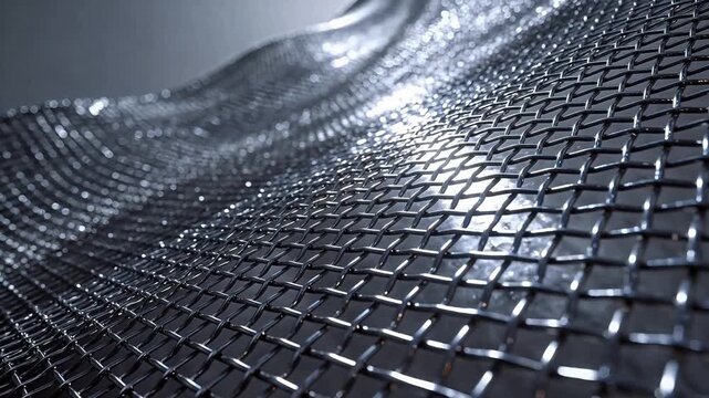 Metallic mesh texture with light reflection
