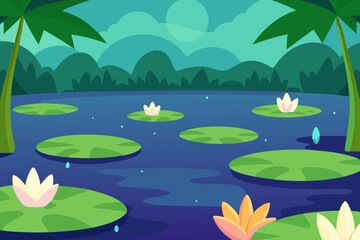 Lily Pond Jungle Landscape