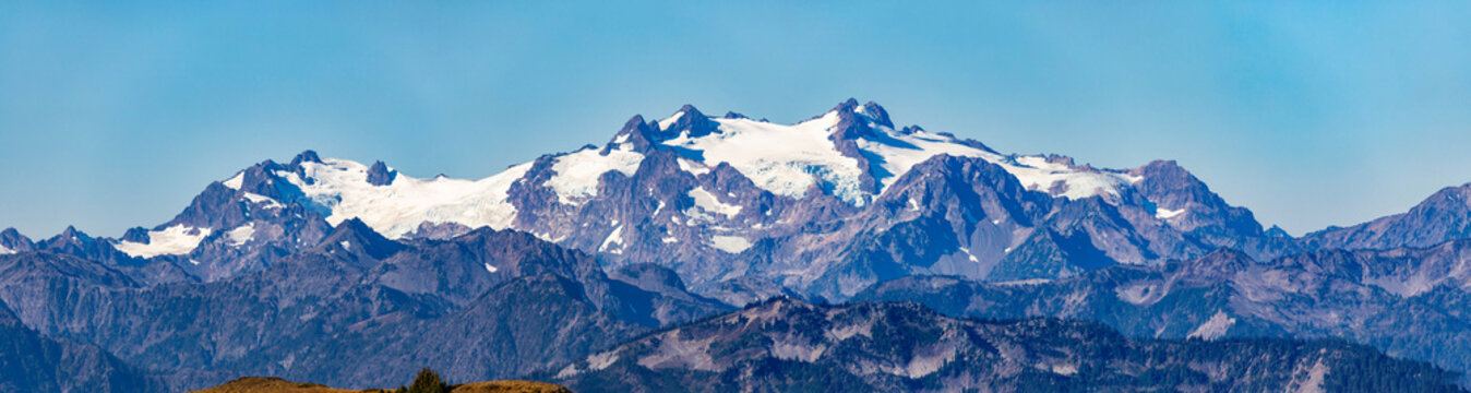 Close-Up Panoramic View of Mount Olympus from Obstruction Point Trail