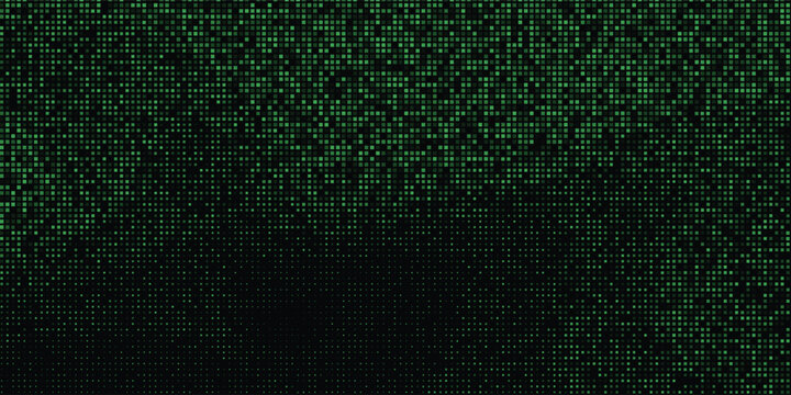 Neon green digital pattern with tech particles, binary code atmosphere, abstract data visualization