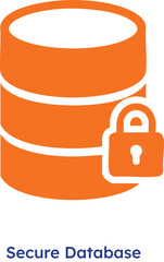 Secure database with lock icon symbolizing protected storage and cybersecurity concept